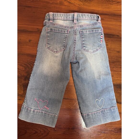 Hatley Girls Stretch Denim Wide Leg Pants Heart Pockets Girls Size 3 $50 - Picture 4 of 14